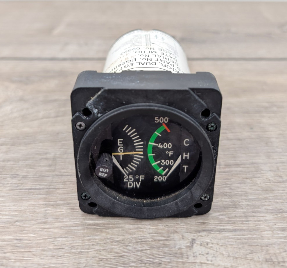 Cessna Dual EGT-CHT Indicator S3305-6 EG2850-08040 Working
