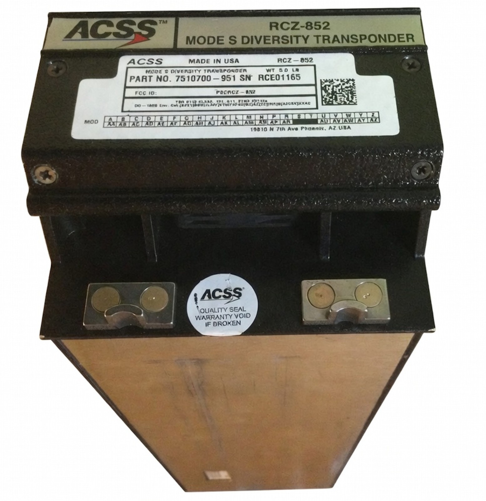 Acss RCZ-852 Mode S Diversity Transponder 7510700-951