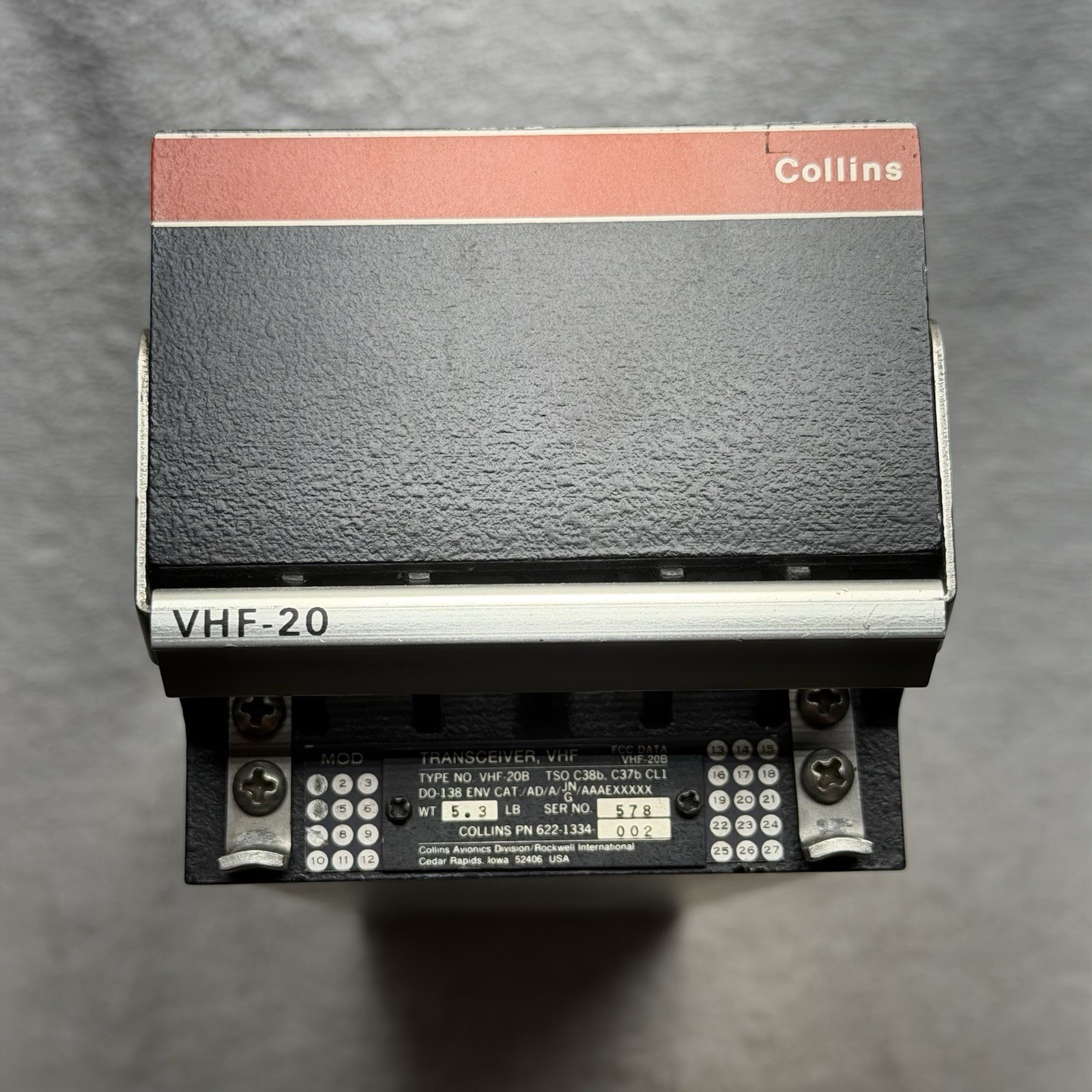 Collins Aerospace VHF-20B VHF Transceiver Module 622-1334-002 W