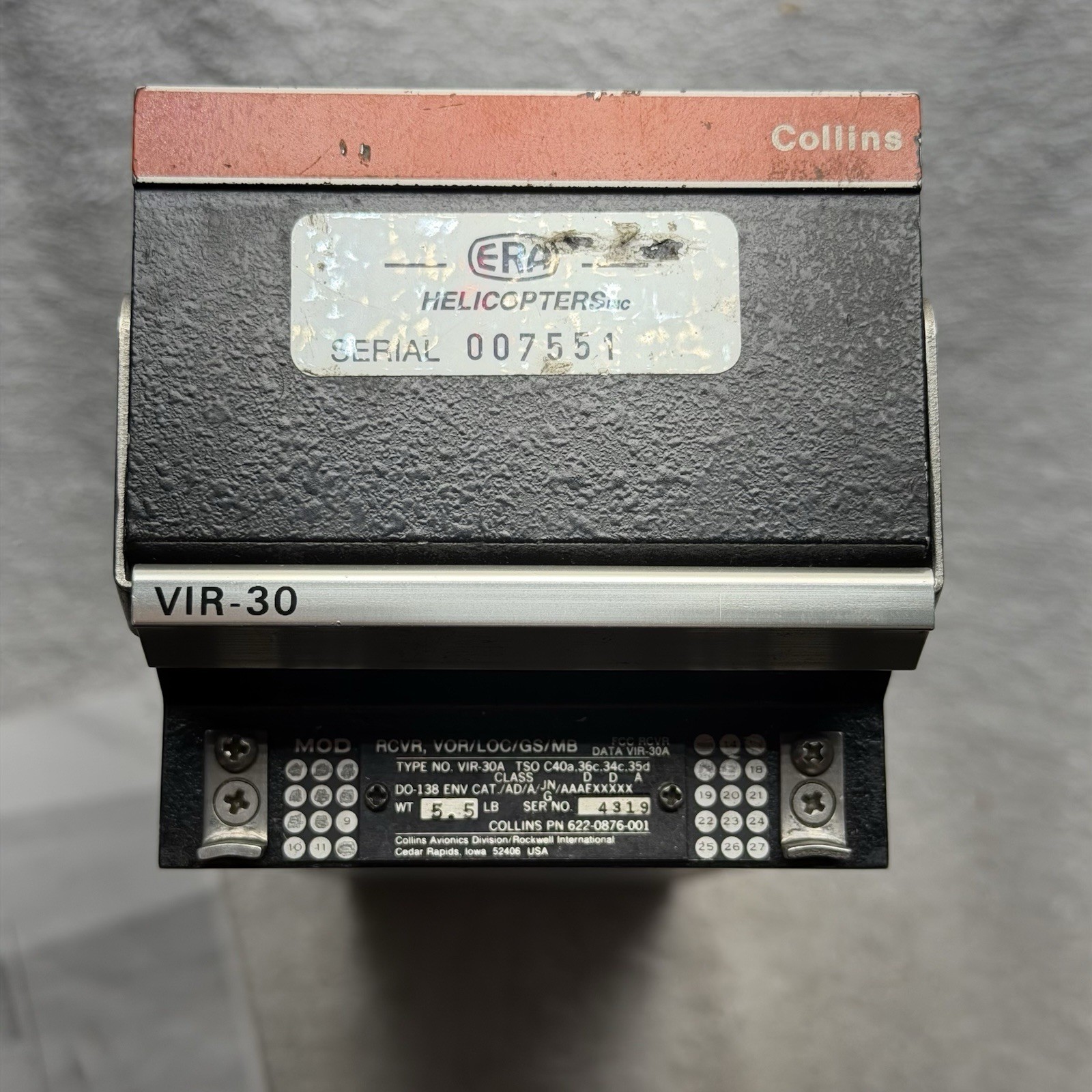 Collins Aerospace VIR-30A Nav Receiver Module 622-0876-001 W