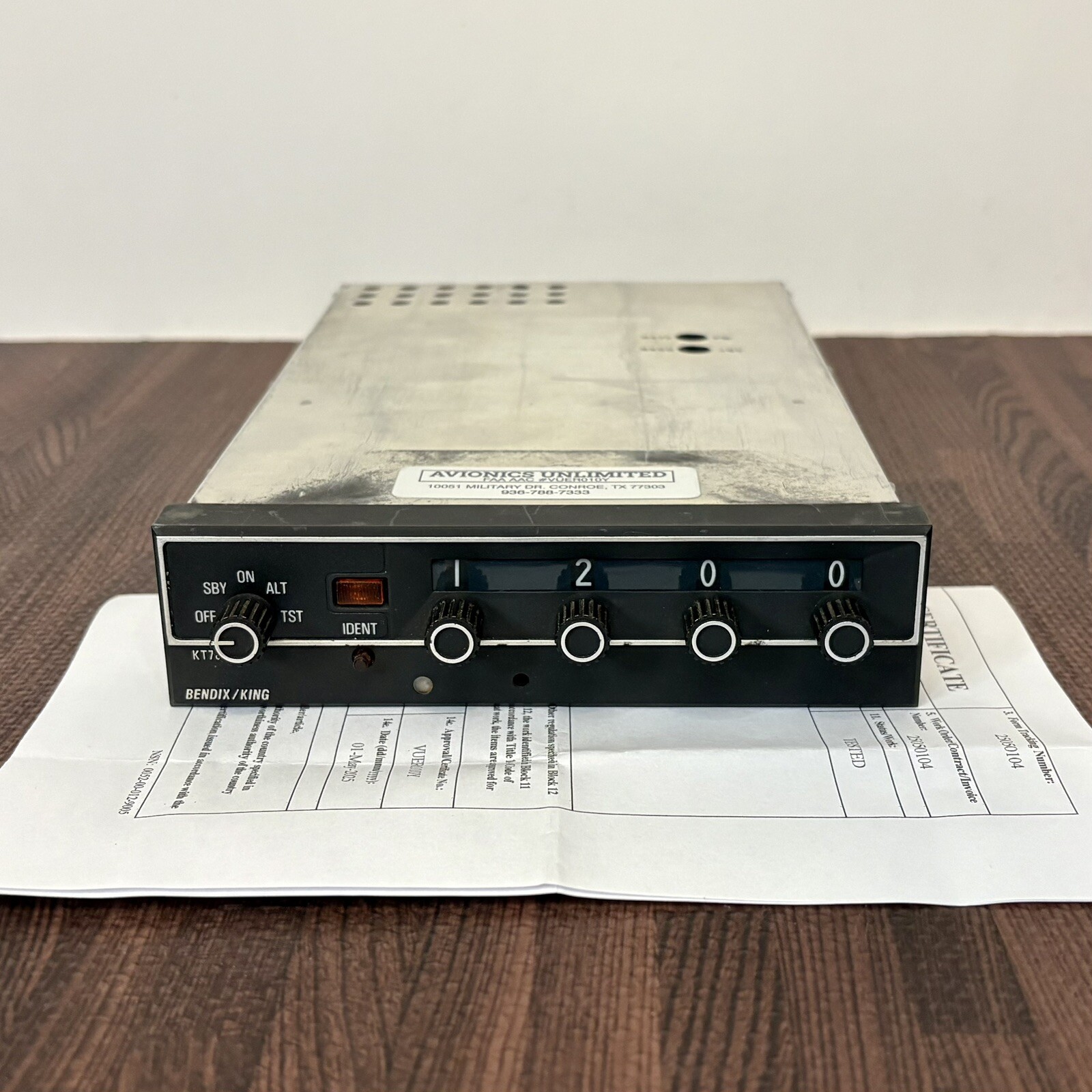 Bendix King KT 76A Transponder PN 066-1062-00 w