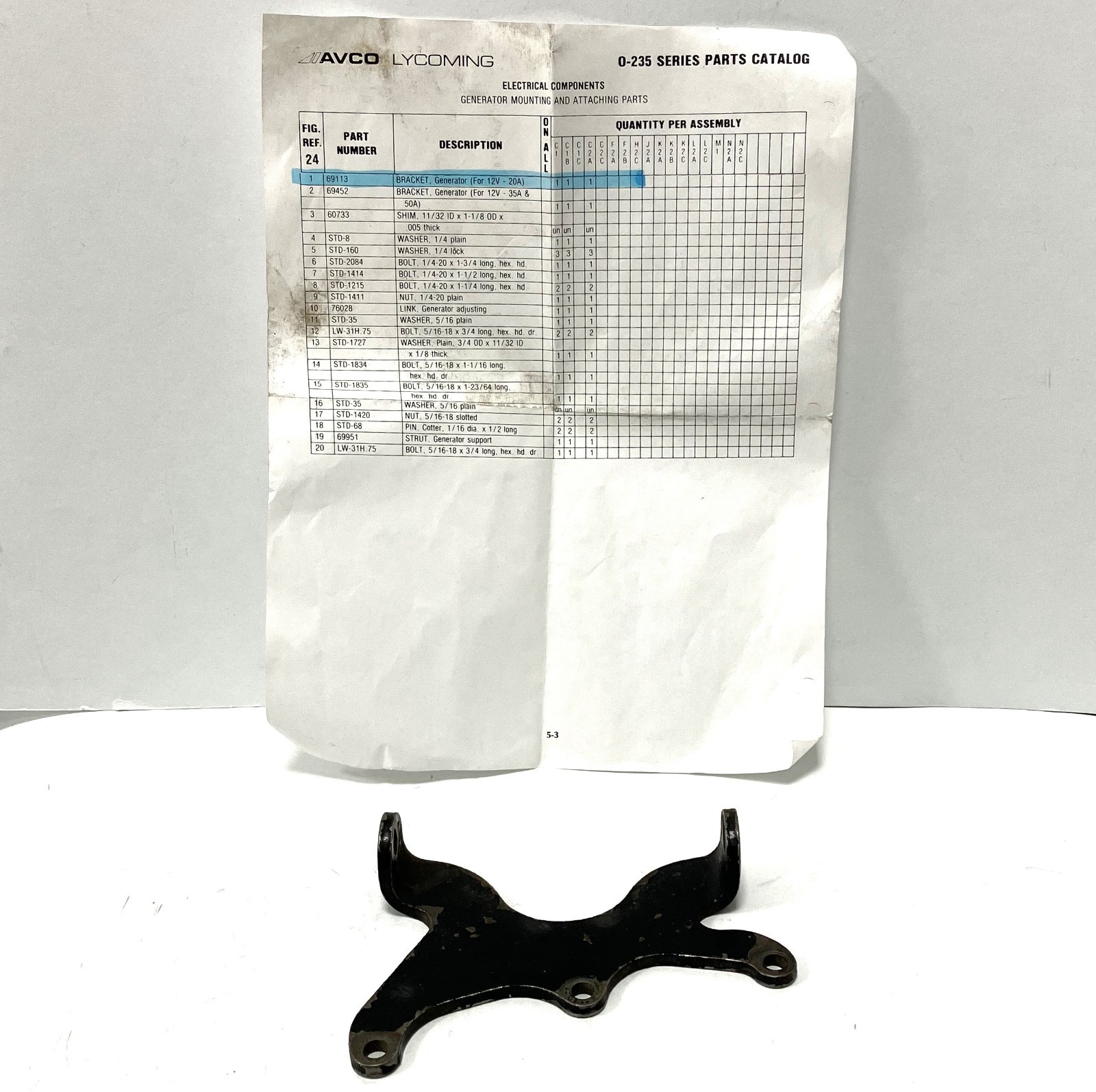 Lycoming Bracket Generator Mount P