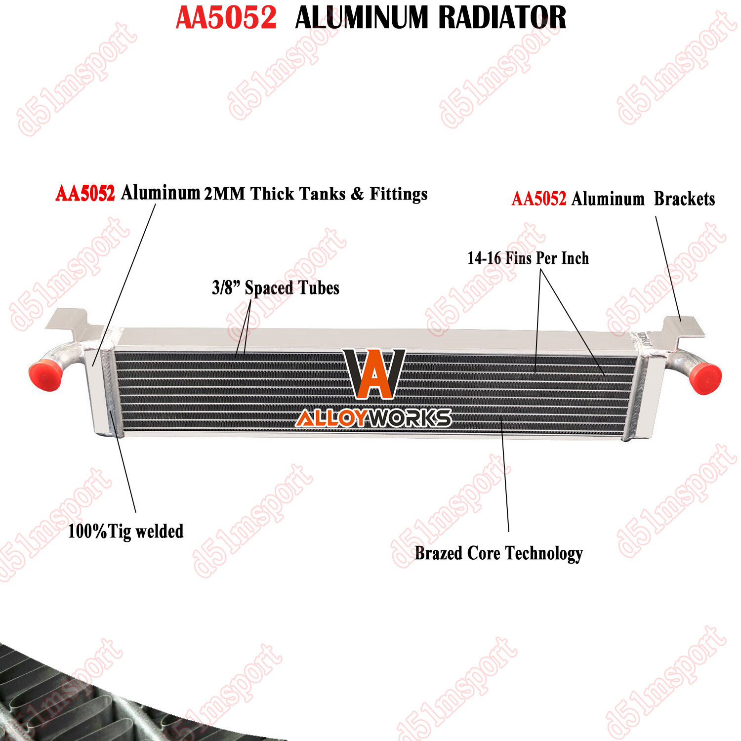 1997 Alloyworks 2 ROW Aluminum Radiator For