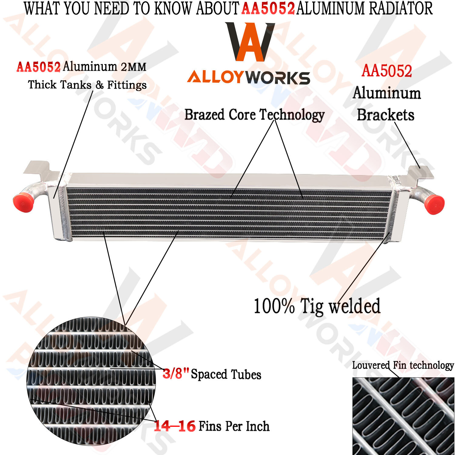 1997 Alloyworks 2 Row Aluminum Radiator For