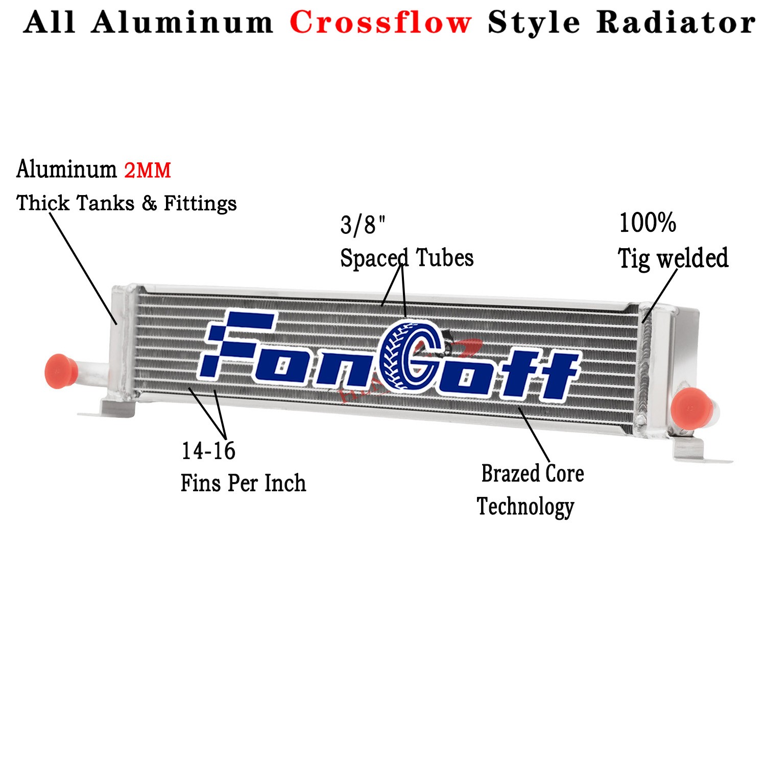 1997 Fongoff PRO 2-ROW Aluminum Radiator For