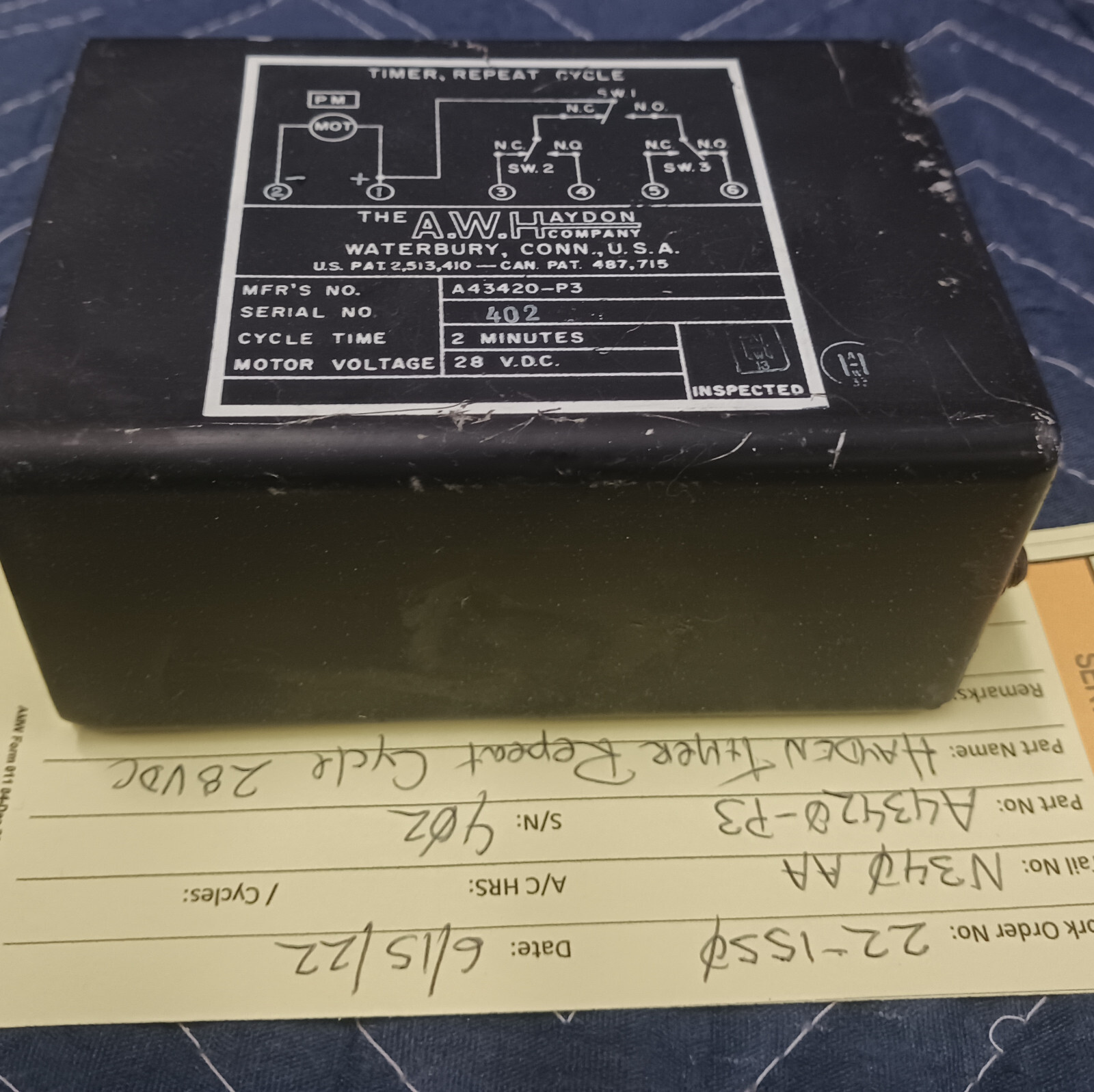 A.w. Haydon Propeller Repeat Cycle Timer De-Ice