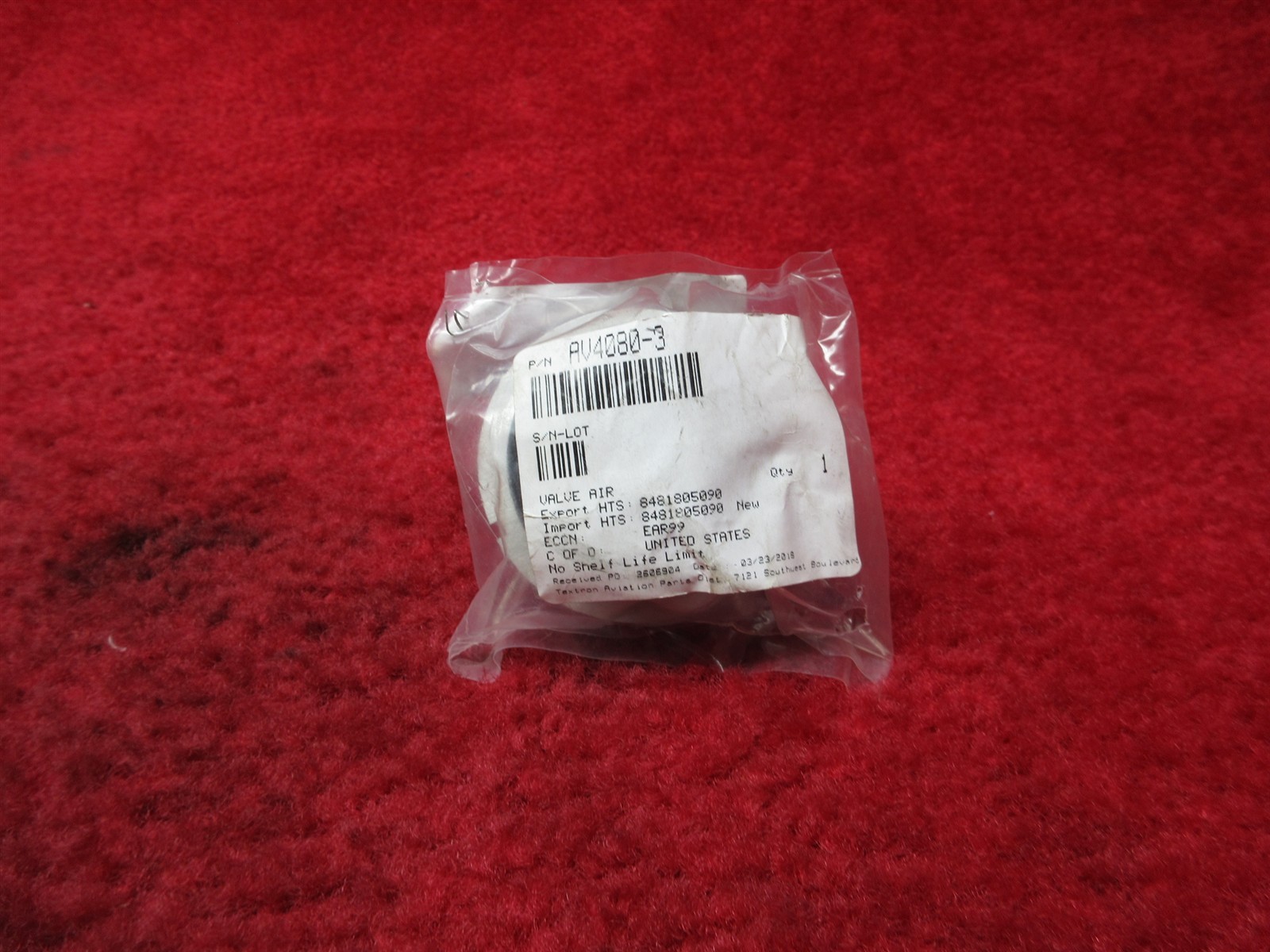 Birk Aerosystems Corp. Cessna 172 Air Valve PN AV4080-3