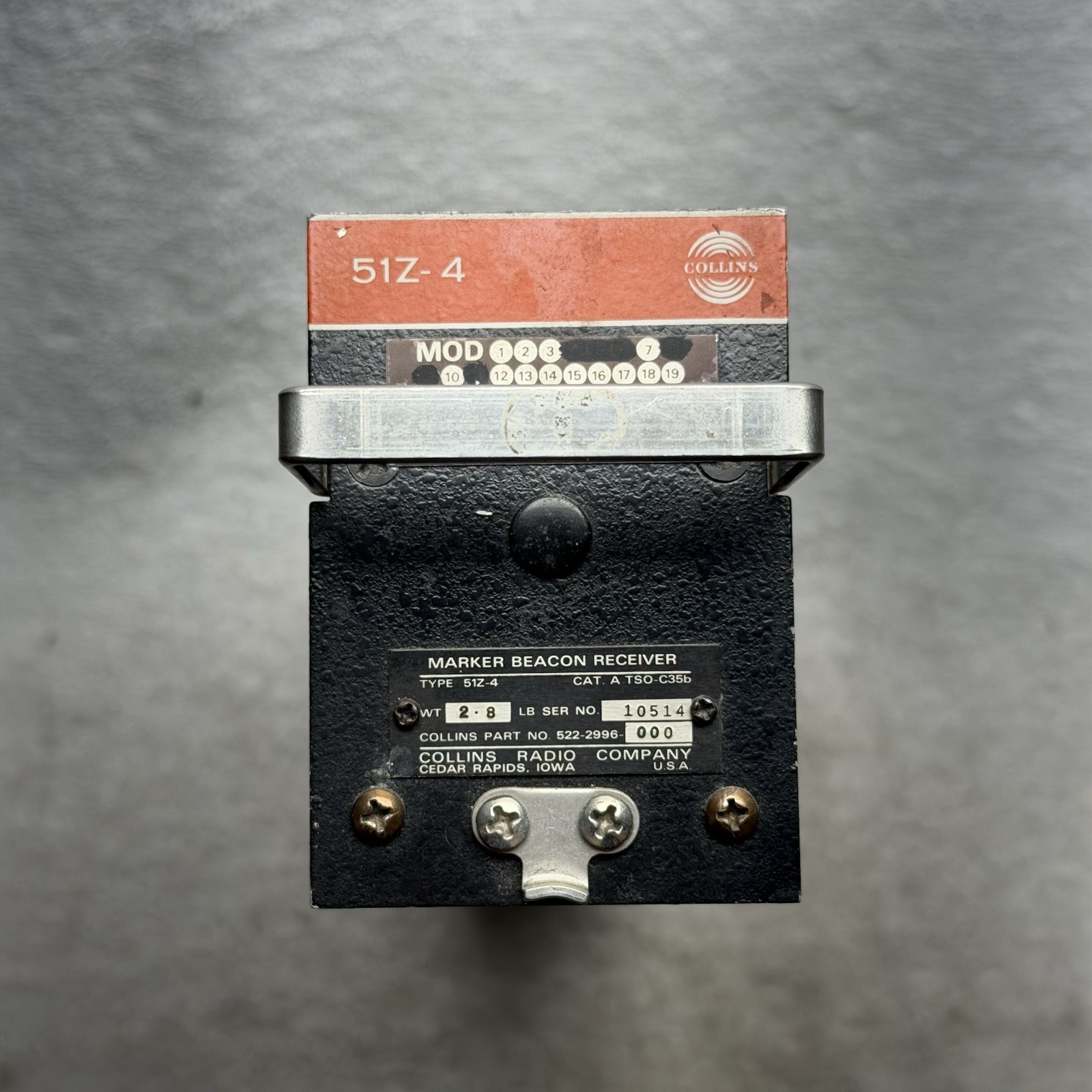 Collins 522-2996-000 51Z-4 Marker Beacon Receiver W