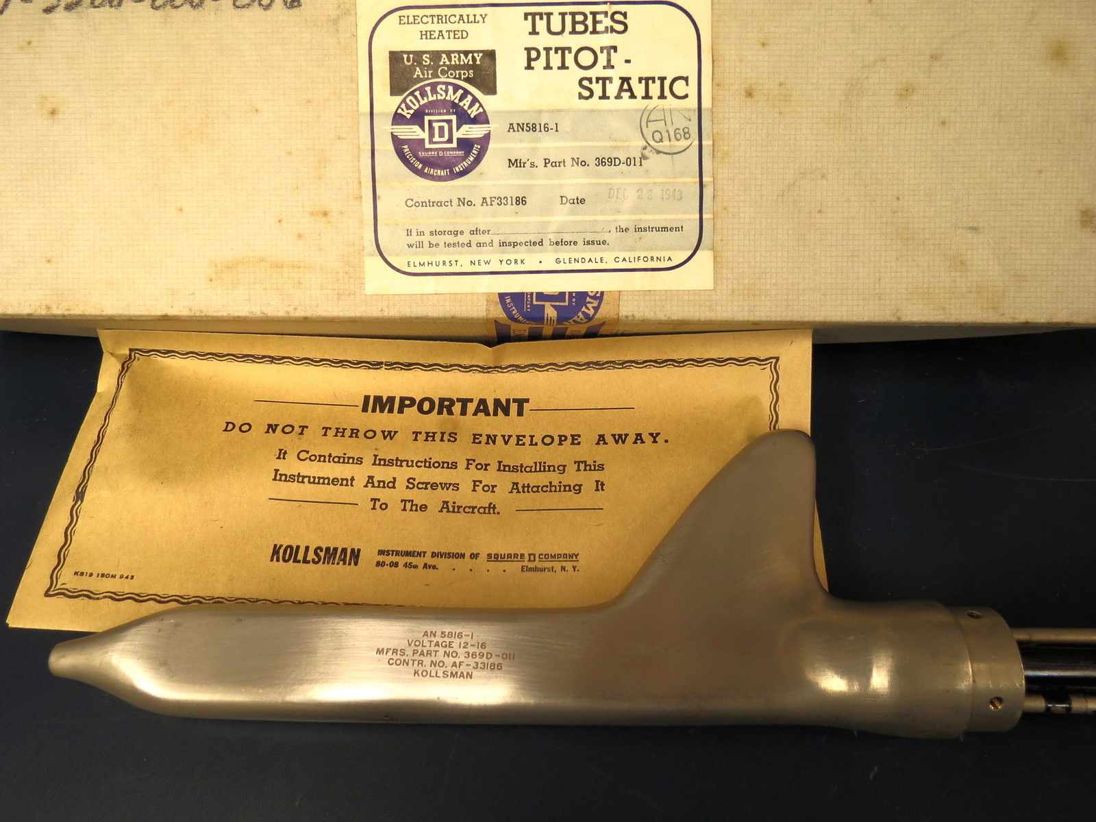 Kollsman New WWII Original 12v AN5816-1