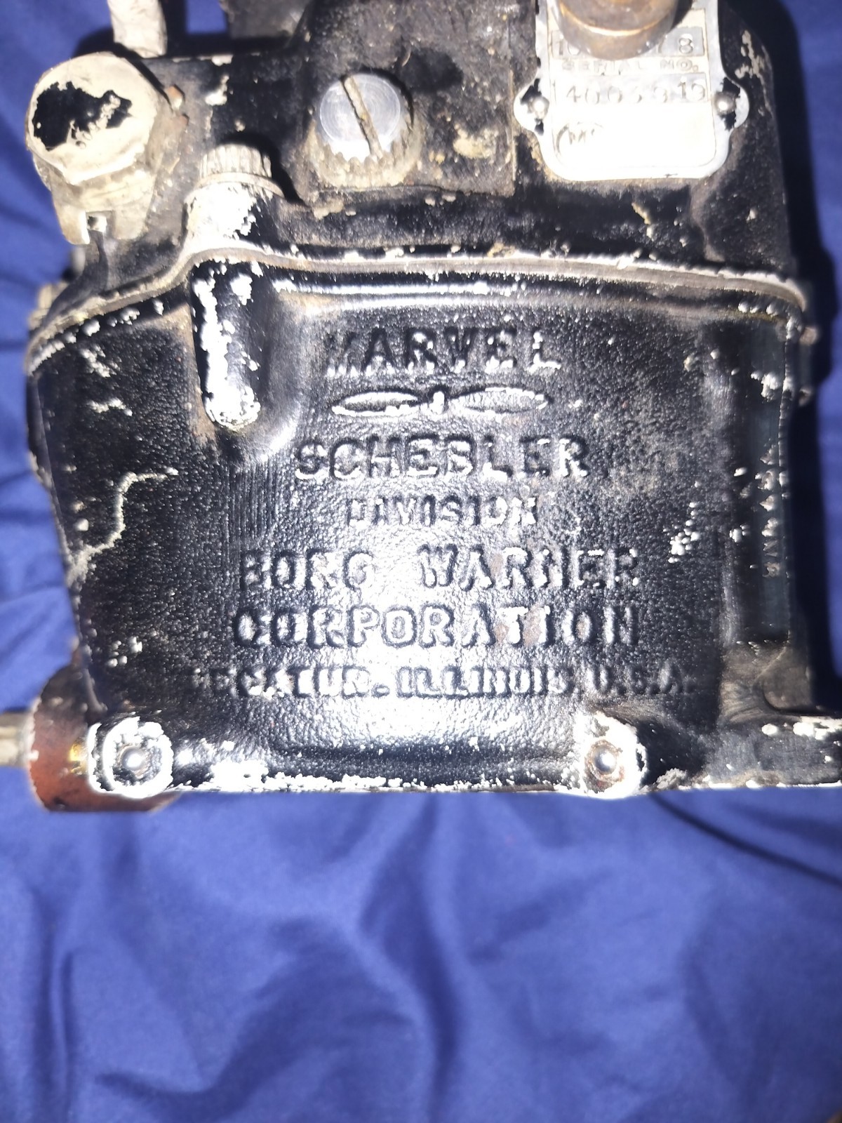 Marvel Schebler Carburetor Aircraft Broken Top For Parts