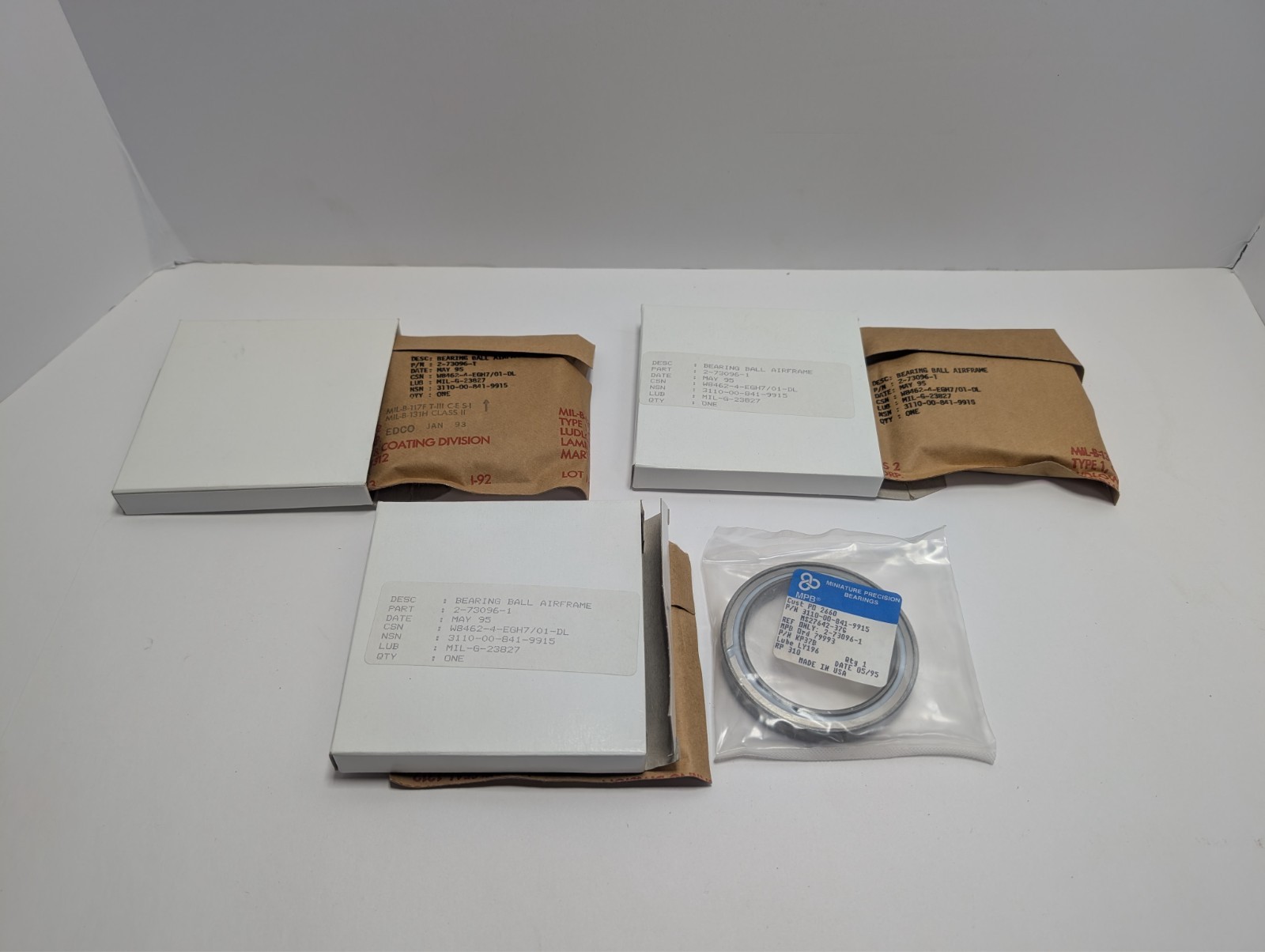 Miniature Precision Bearing MPB MS27642-37G Aviation Bearing Lot