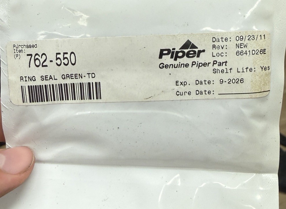 Piper NEW PN 762-550 Ring Seal