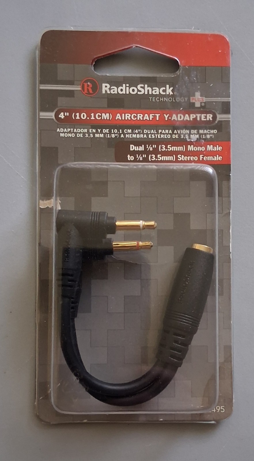 Radioshack 4" aircraft y-adapter gold plating