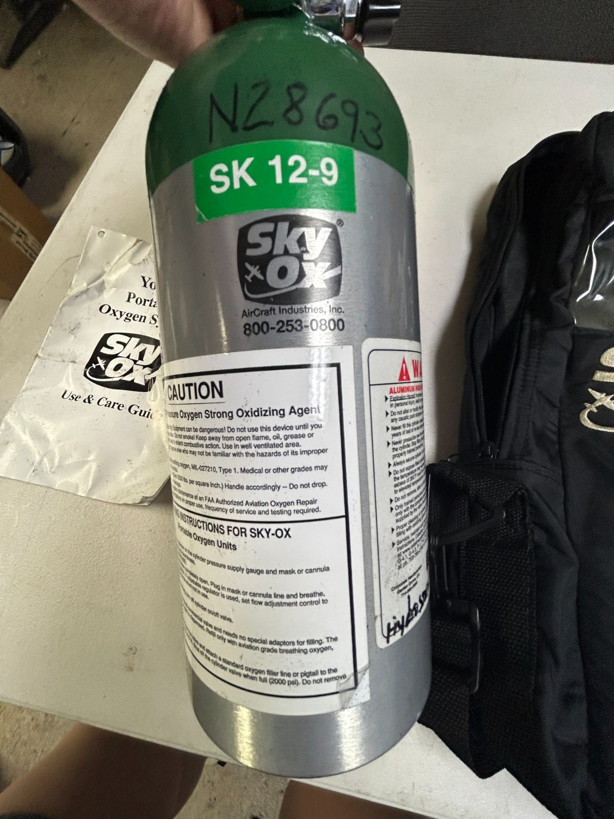 Sky Ox Aircraft oxygen cylinder SK 12-9-CV