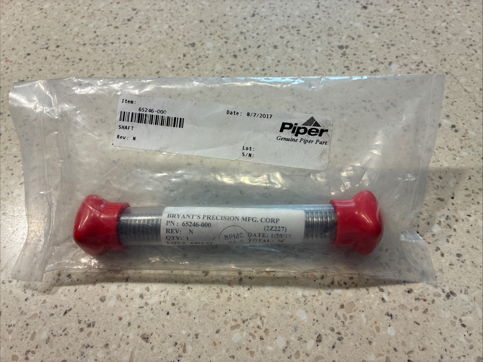 Unbranded Piper Stabilator Trim Shaft P