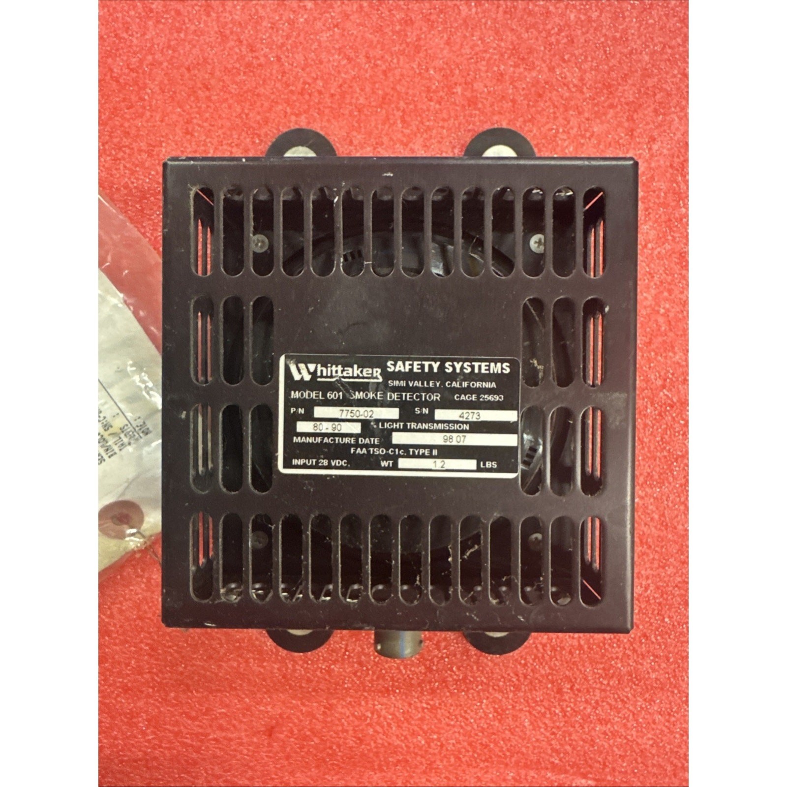 Whittaker Model 601 Aircraft Smoke Detector P