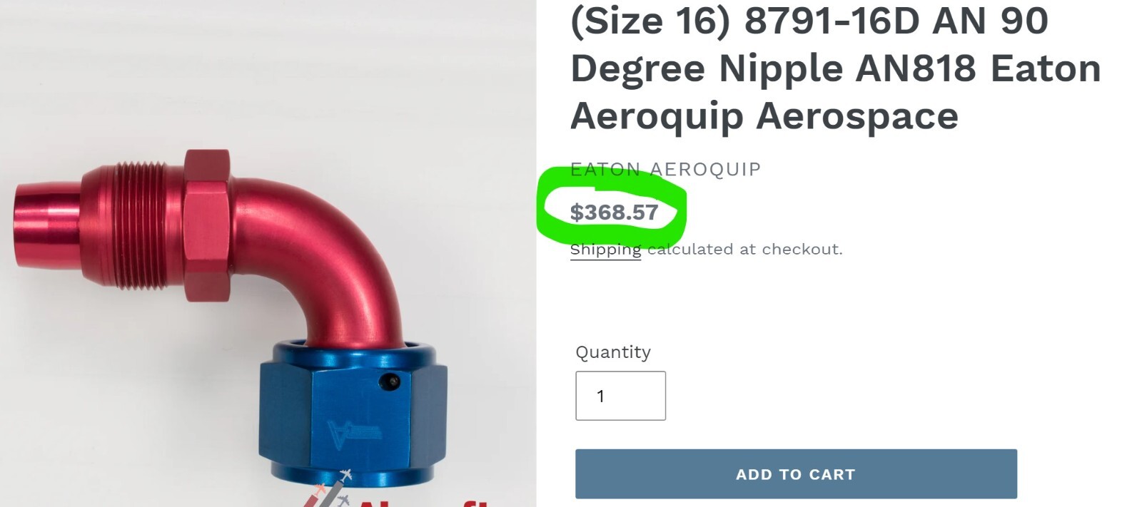 Eaton 16AN 90˚ Swivel Elbow Aviation