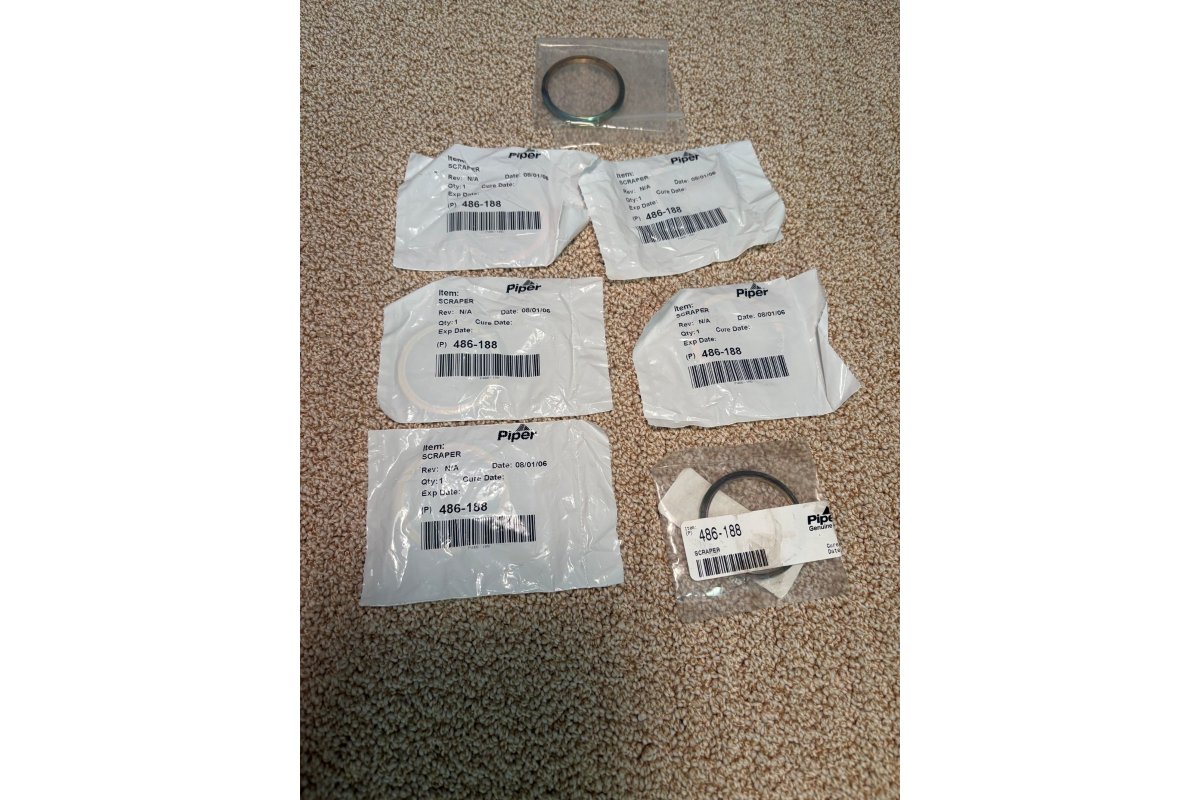Piper 486-188 SCRAPER RINGS 7EA NEW